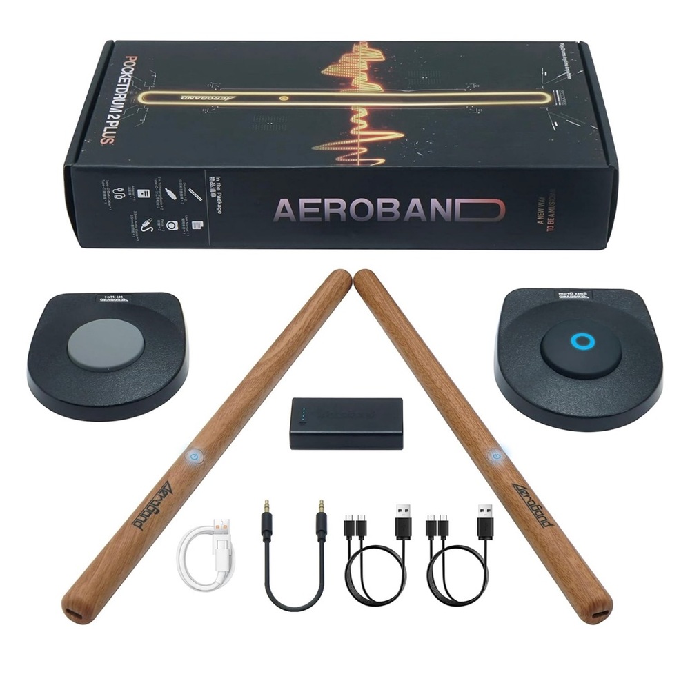 AeroBand PocketDrum 2 Plus Electric Air Drum Set Drumsticks, Pedals, Bluetooth,